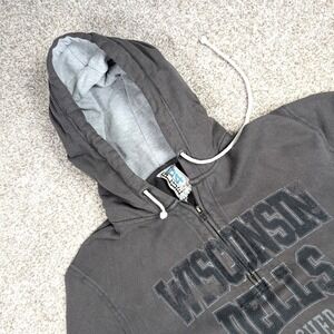 B84 Wisconsin Dells Established 1857 Gray Full Zip Hoodie Sweatshirt XL